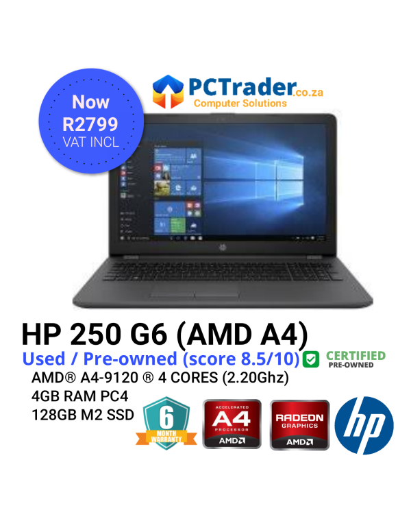 HP 250 G6 Notebook AMD A4 (Used 8/10)