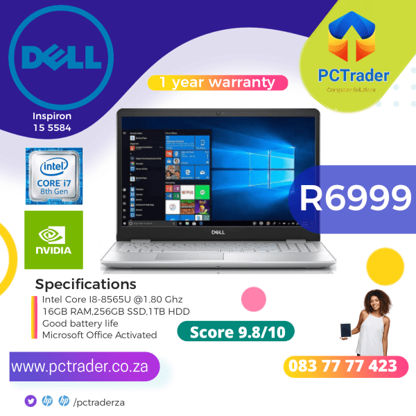 Dell Inspiron 15-5584, Core i7-8565U, 256GB SSD, 1TB, 16gb ram (REFURBISHED 9.8/10) {TYPO DEVICE IS A CORE I7 NOT CORE I8}