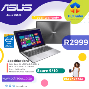 Asus Sonicmaster X550L, Core i3-4200U, 320gb hdd, 8gb ram  (second hand 9/10)